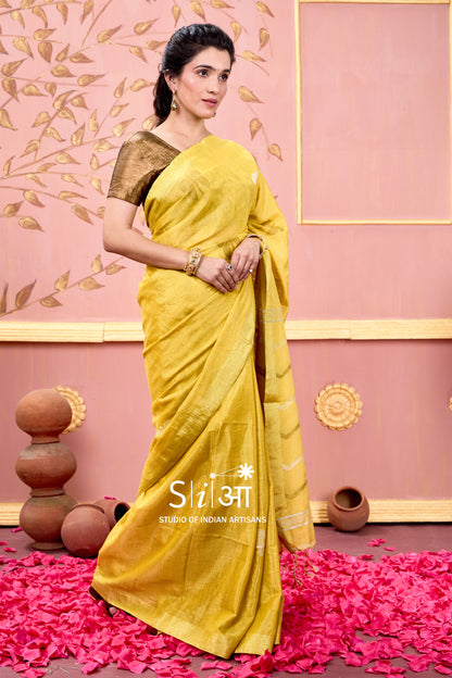SUNFLOWER MIRAGE - TISSUE LINEN SAREE