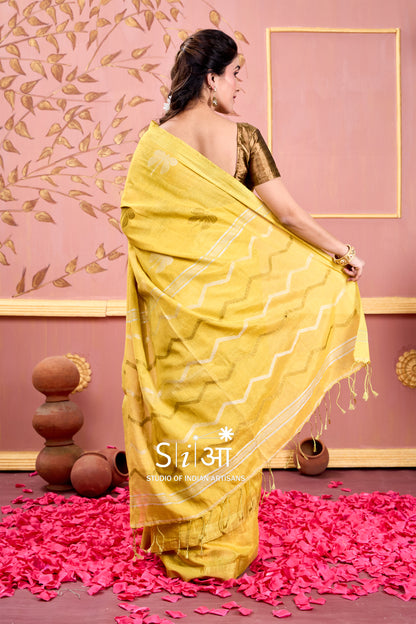 SUNFLOWER MIRAGE - TISSUE LINEN SAREE