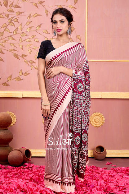 LAAL LAKEER CHAPPA - MODAL SILK SAREE