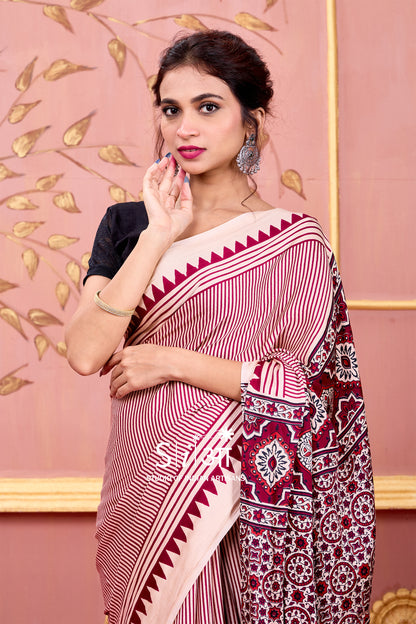 LAAL LAKEER CHAPPA - MODAL SILK SAREE