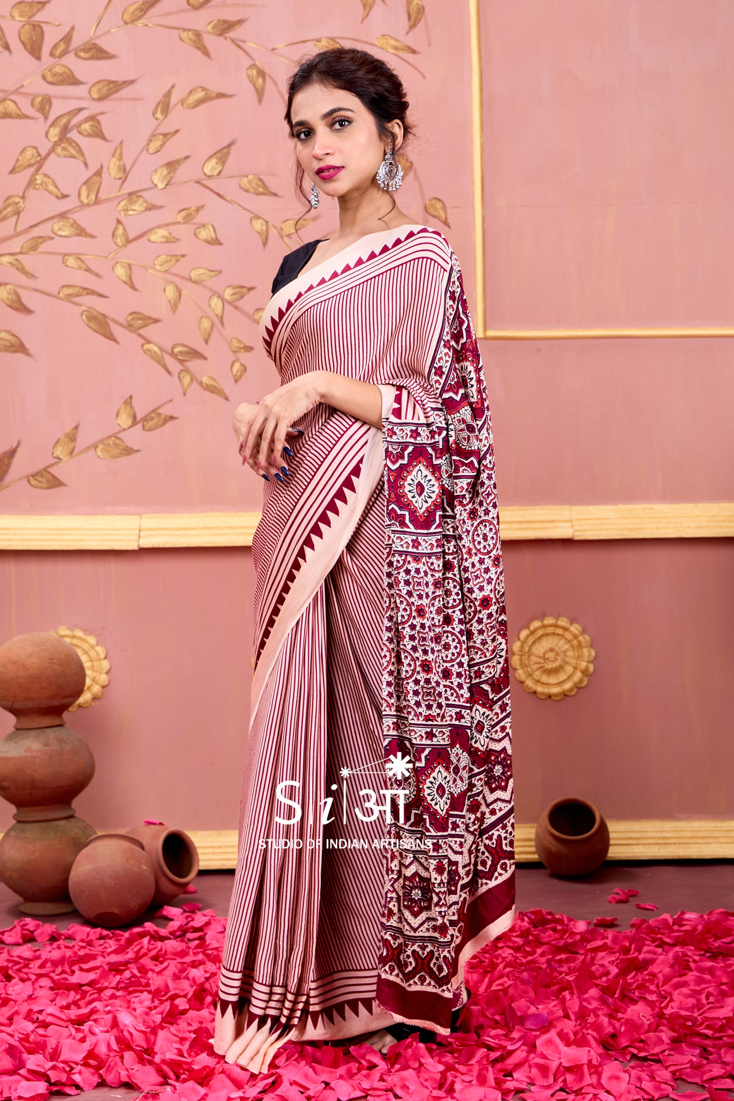 LAAL LAKEER CHAPPA - MODAL SILK SAREE