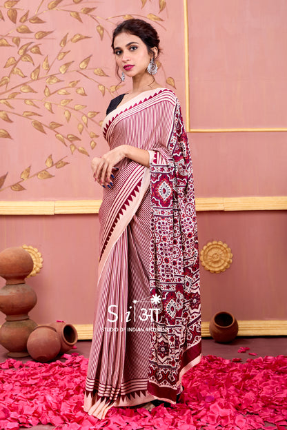 LAAL LAKEER CHAPPA - MODAL SILK SAREE