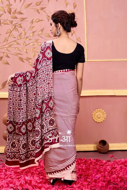 LAAL LAKEER CHAPPA - MODAL SILK SAREE