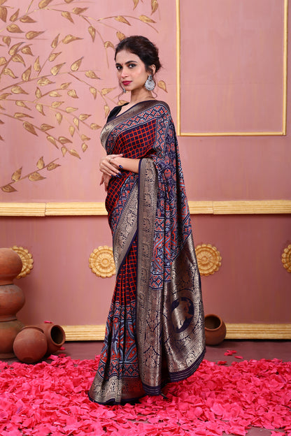 RAJGAJ NAKSHI- DOLA SILK SAREE