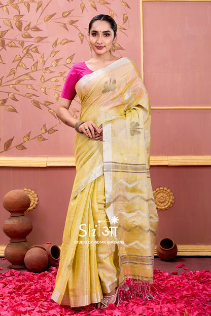 GOLDEN MIRAGE - TISSUE LINEN SAREE