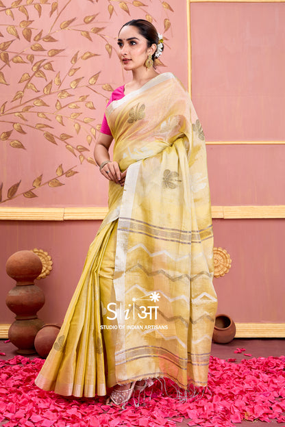 GOLDEN MIRAGE - TISSUE LINEN SAREE
