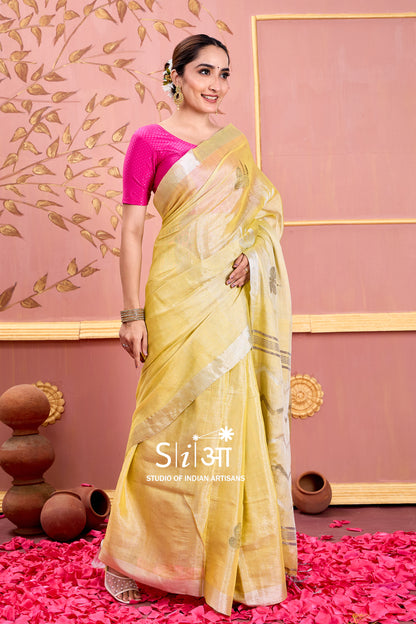 GOLDEN MIRAGE - TISSUE LINEN SAREE
