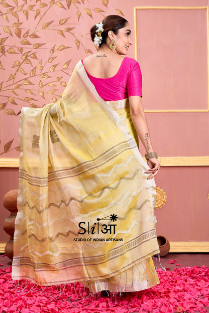GOLDEN MIRAGE - TISSUE LINEN SAREE