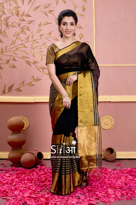 SHAHI RAAT - LINEN SAREE