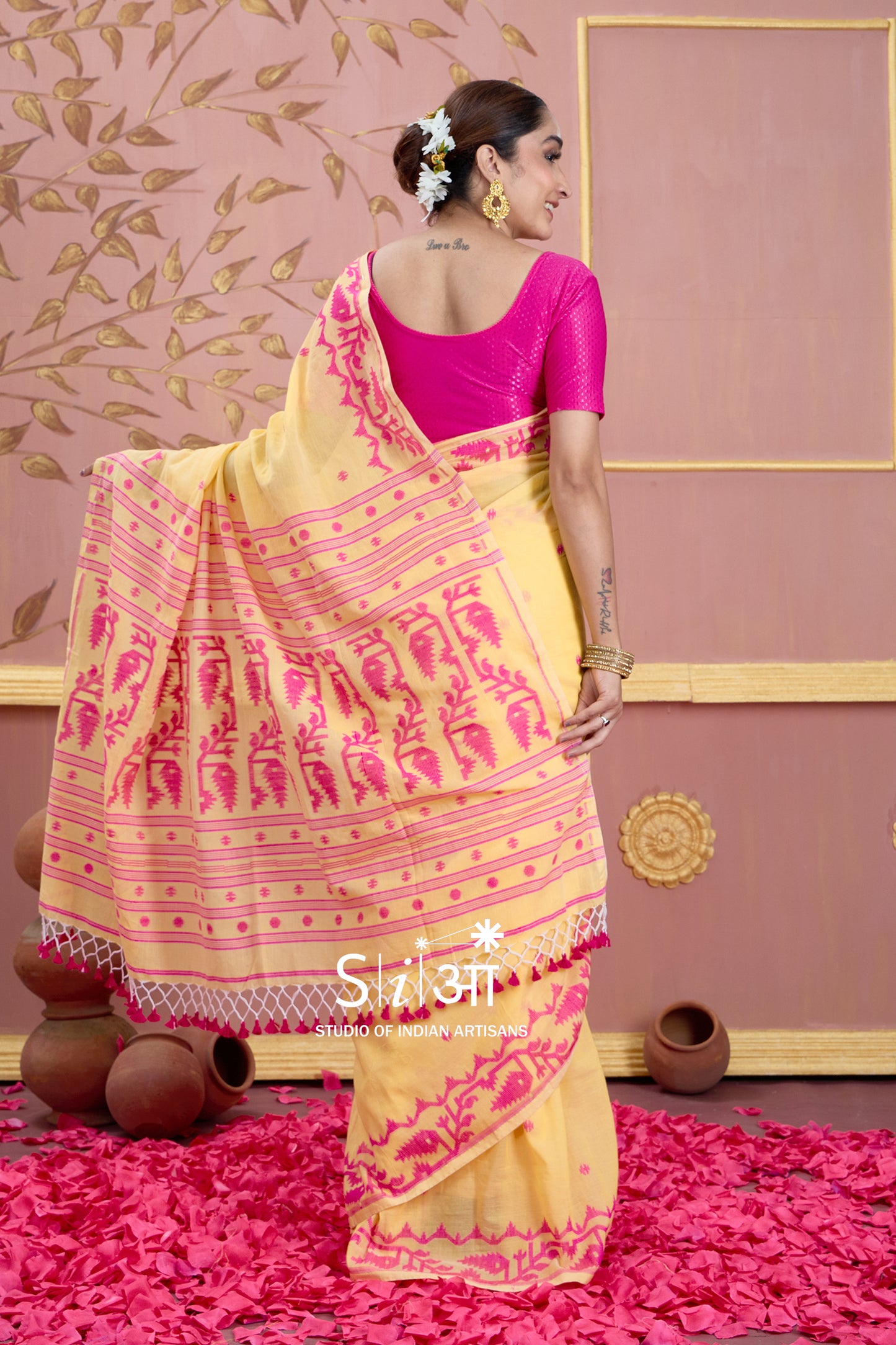 BASANT MEIN GULAL- MERCERISED COTTON SAREE