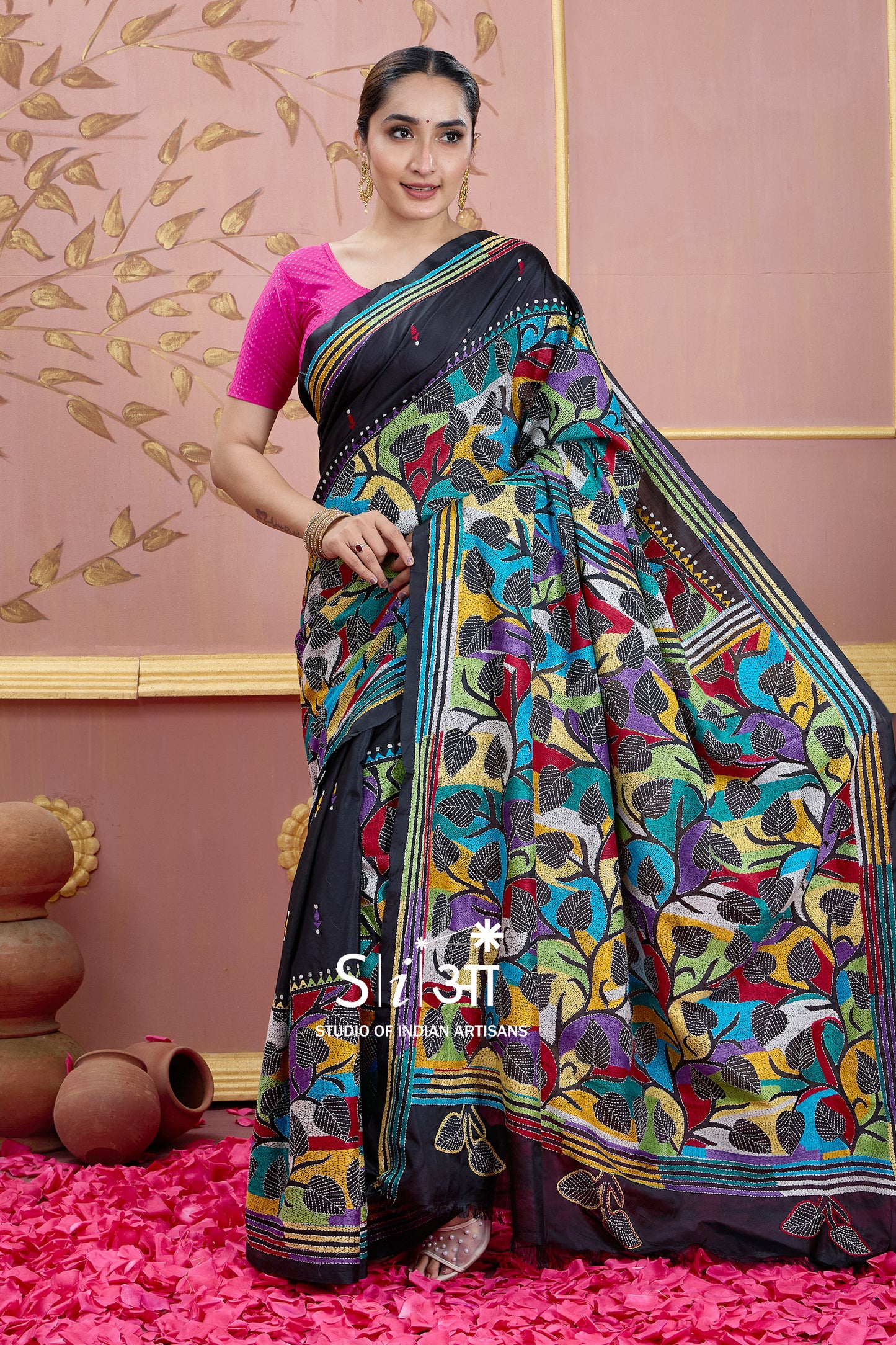 MELODY OF LEAVES - BLENDED BANGALORE SILK SAREE