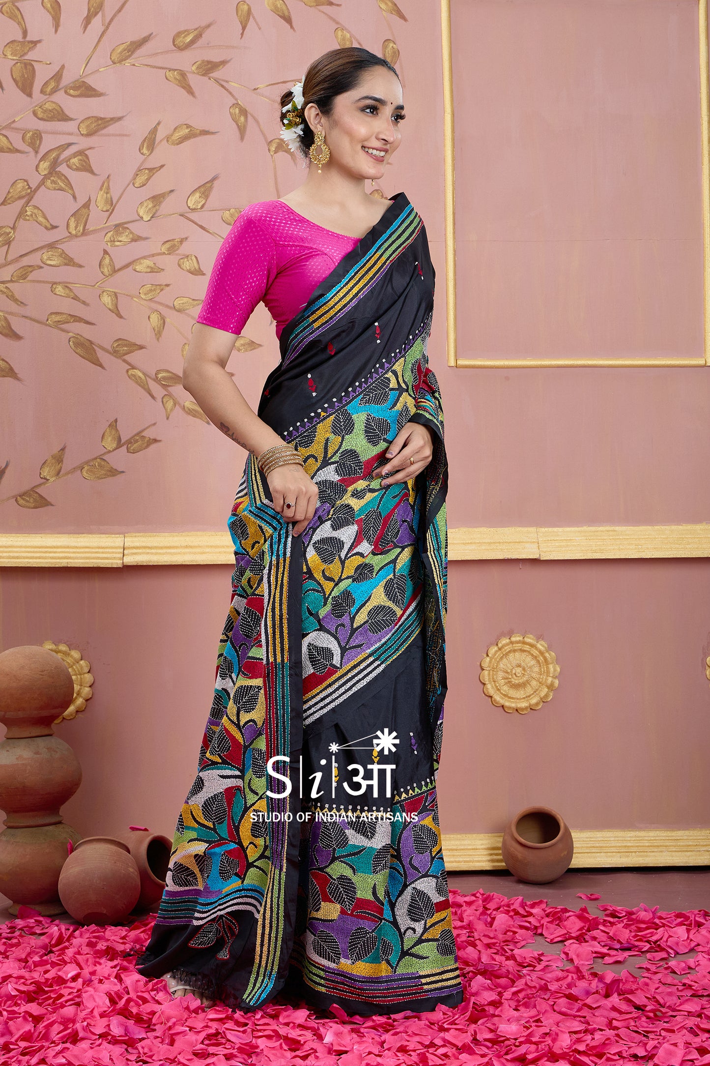 MELODY OF LEAVES - BLENDED BANGALORE SILK SAREE