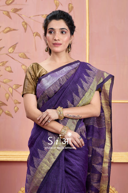 JAMUN CHARM - LINEN SAREE