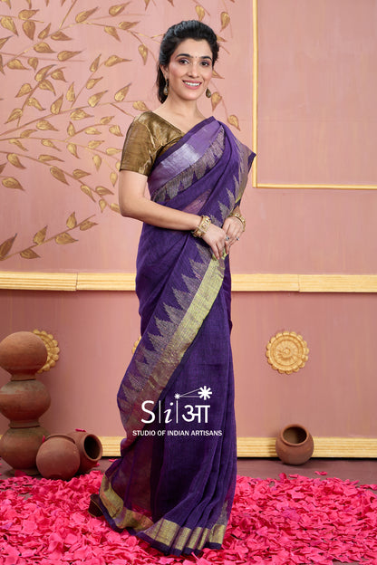 JAMUN CHARM - LINEN SAREE