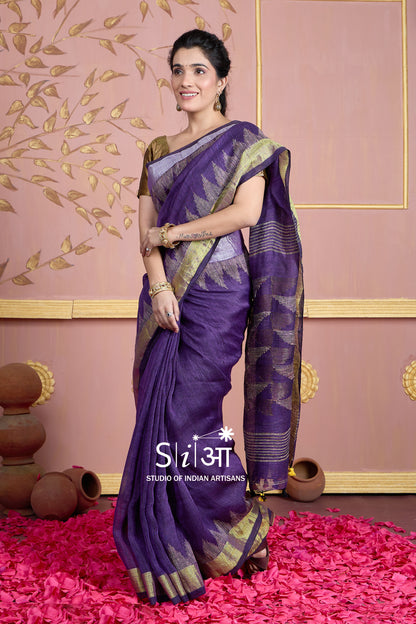 JAMUN CHARM - LINEN SAREE