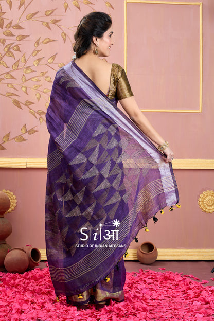 JAMUN CHARM - LINEN SAREE