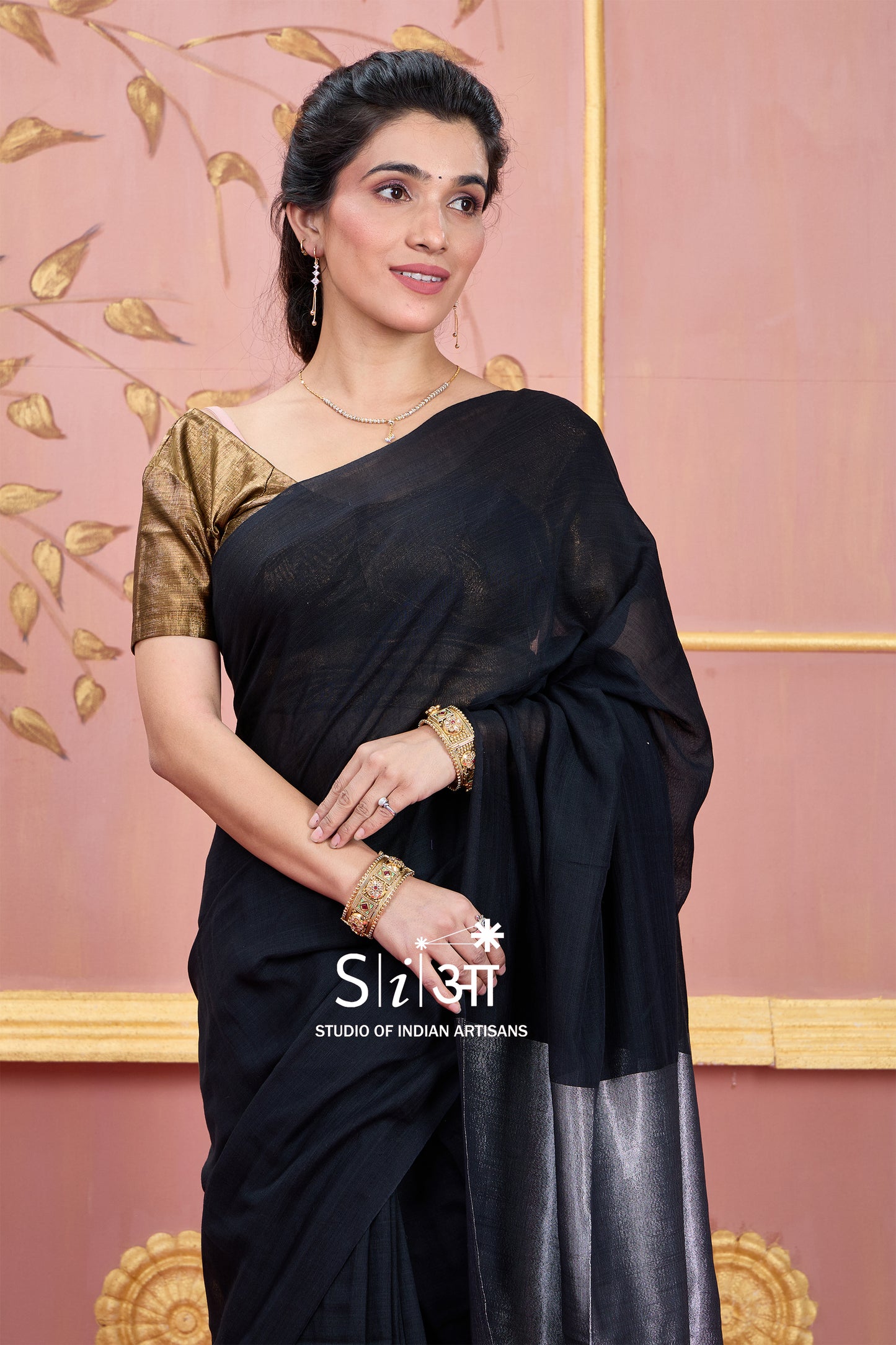 BEAUTY IN BLACK - KHADI COTTON SAREE