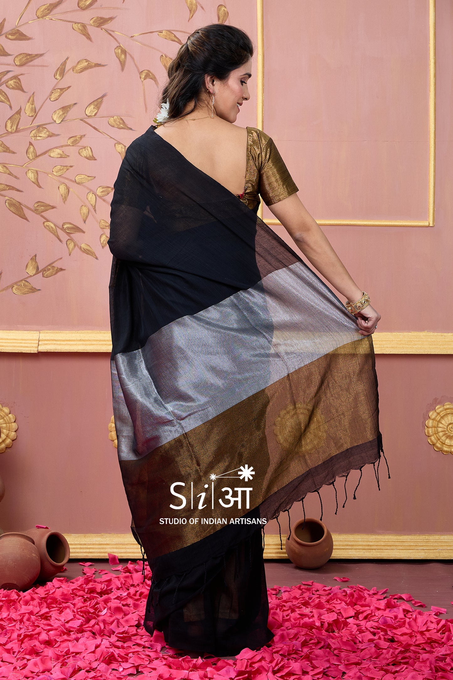 BEAUTY IN BLACK - KHADI COTTON SAREE