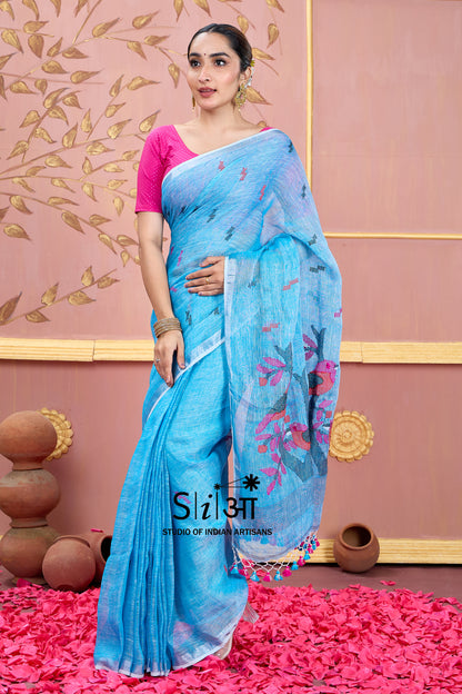 SONGS OF THE SKY- LINEN SAREE