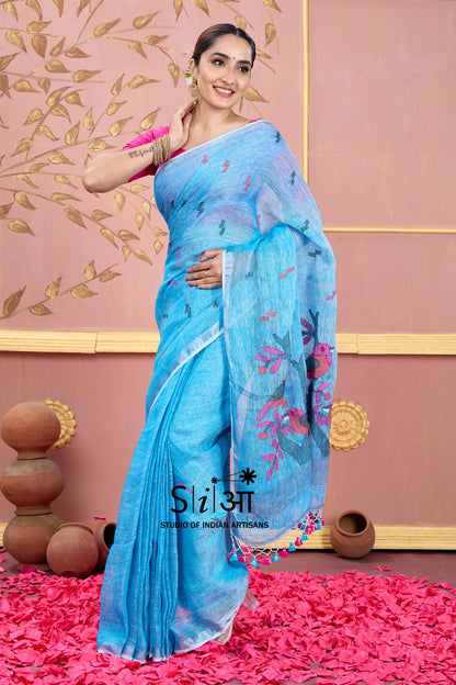 SONGS OF THE SKY- LINEN SAREE