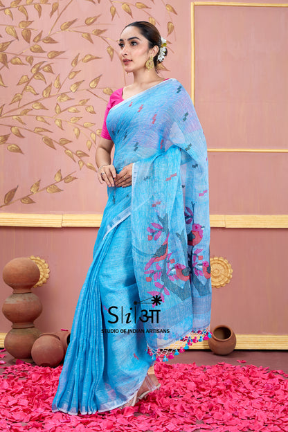 SONGS OF THE SKY- LINEN SAREE