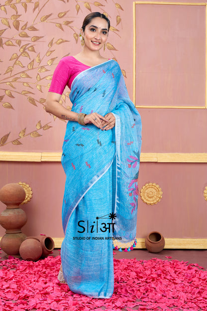 SONGS OF THE SKY- LINEN SAREE