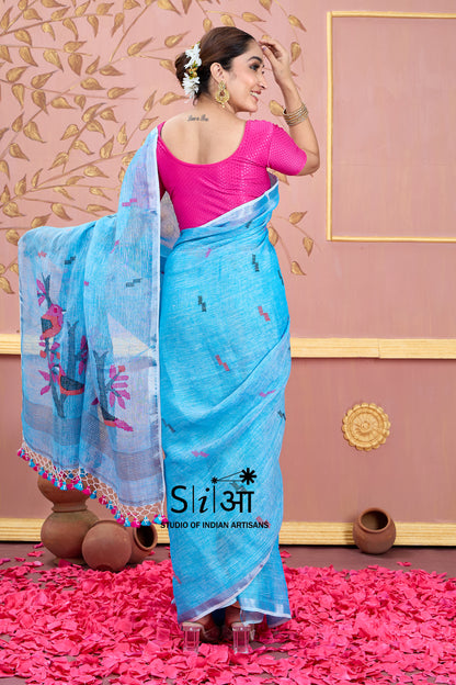 SONGS OF THE SKY- LINEN SAREE