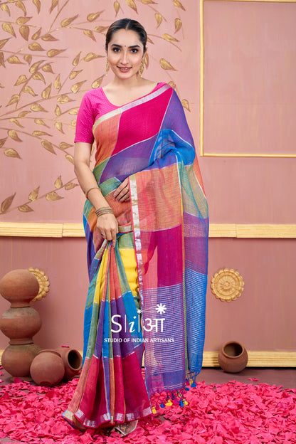 RANG MAHAL - LINEN SAREE