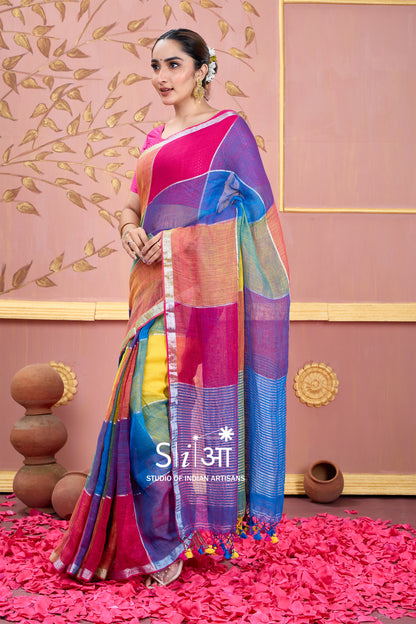 RANG MAHAL - LINEN SAREE