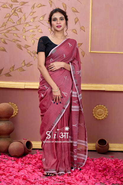 WHISPERED BLUSH HORIZON - COTTON SAREE