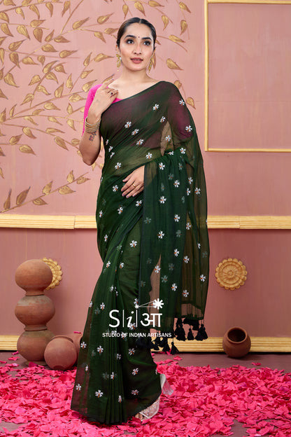 FOREST FLOWERS - MULCOTTON SAREE