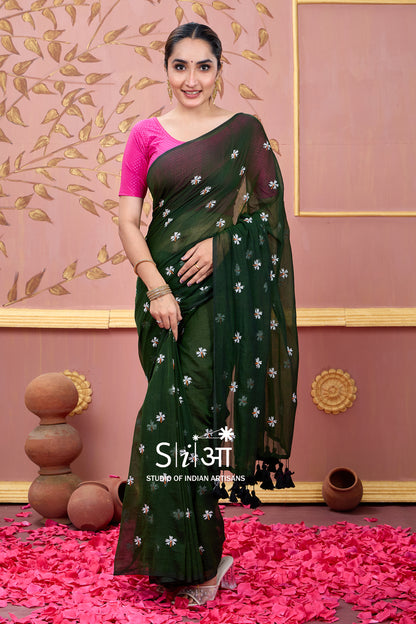 FOREST FLOWERS - MULCOTTON SAREE