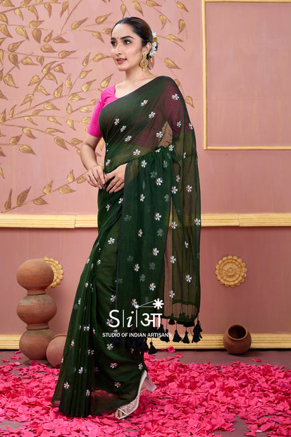 FOREST FLOWERS - MULCOTTON SAREE