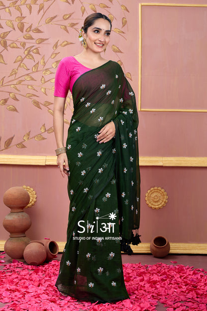 FOREST FLOWERS - MULCOTTON SAREE