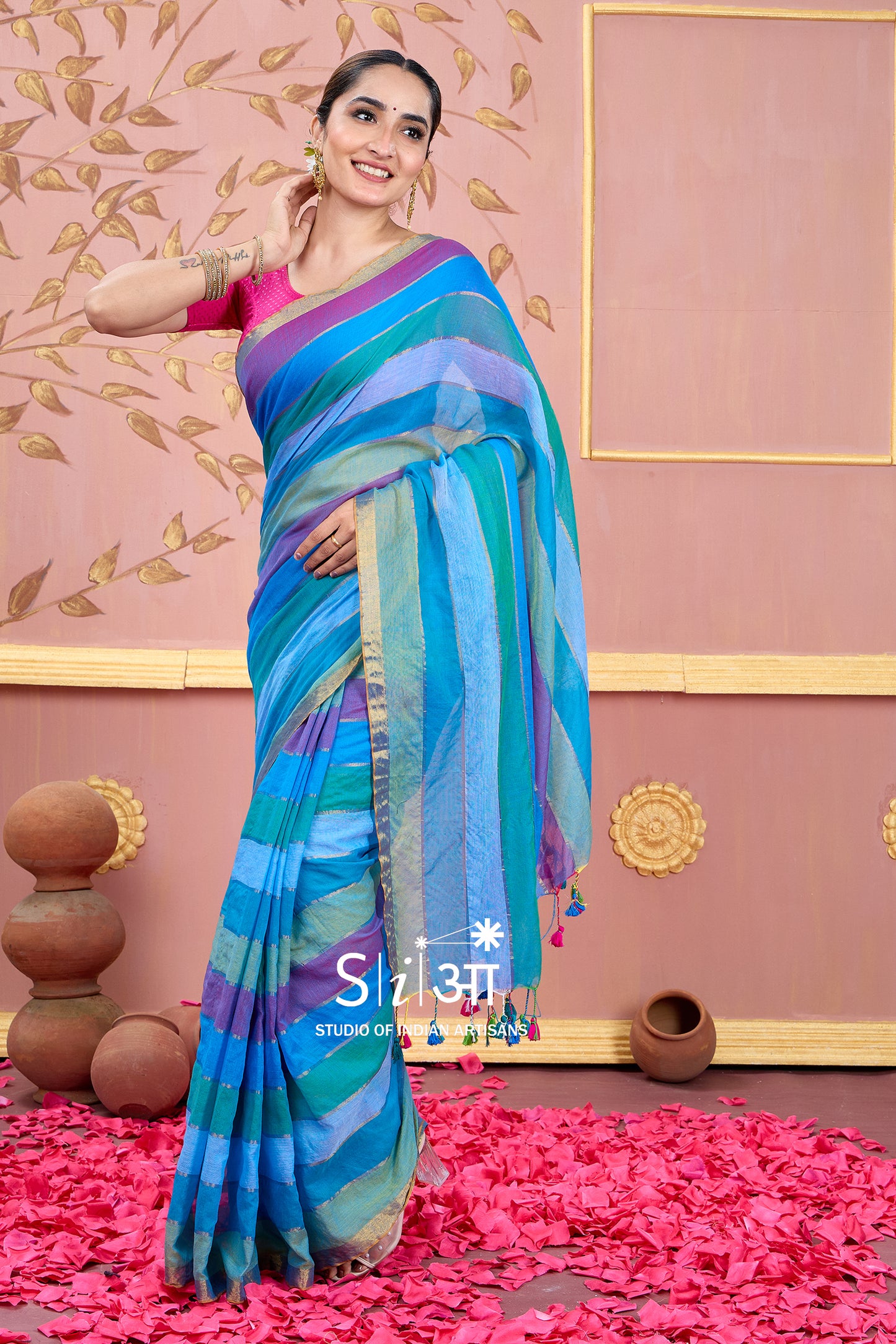 OCEAN SYMPHONY - MUL COTTON SAREE