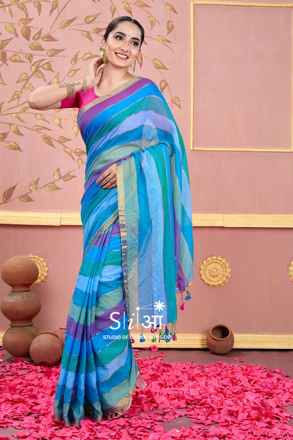 OCEAN SYMPHONY - MUL COTTON SAREE