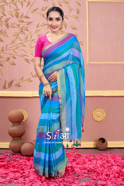 OCEAN SYMPHONY - MUL COTTON SAREE