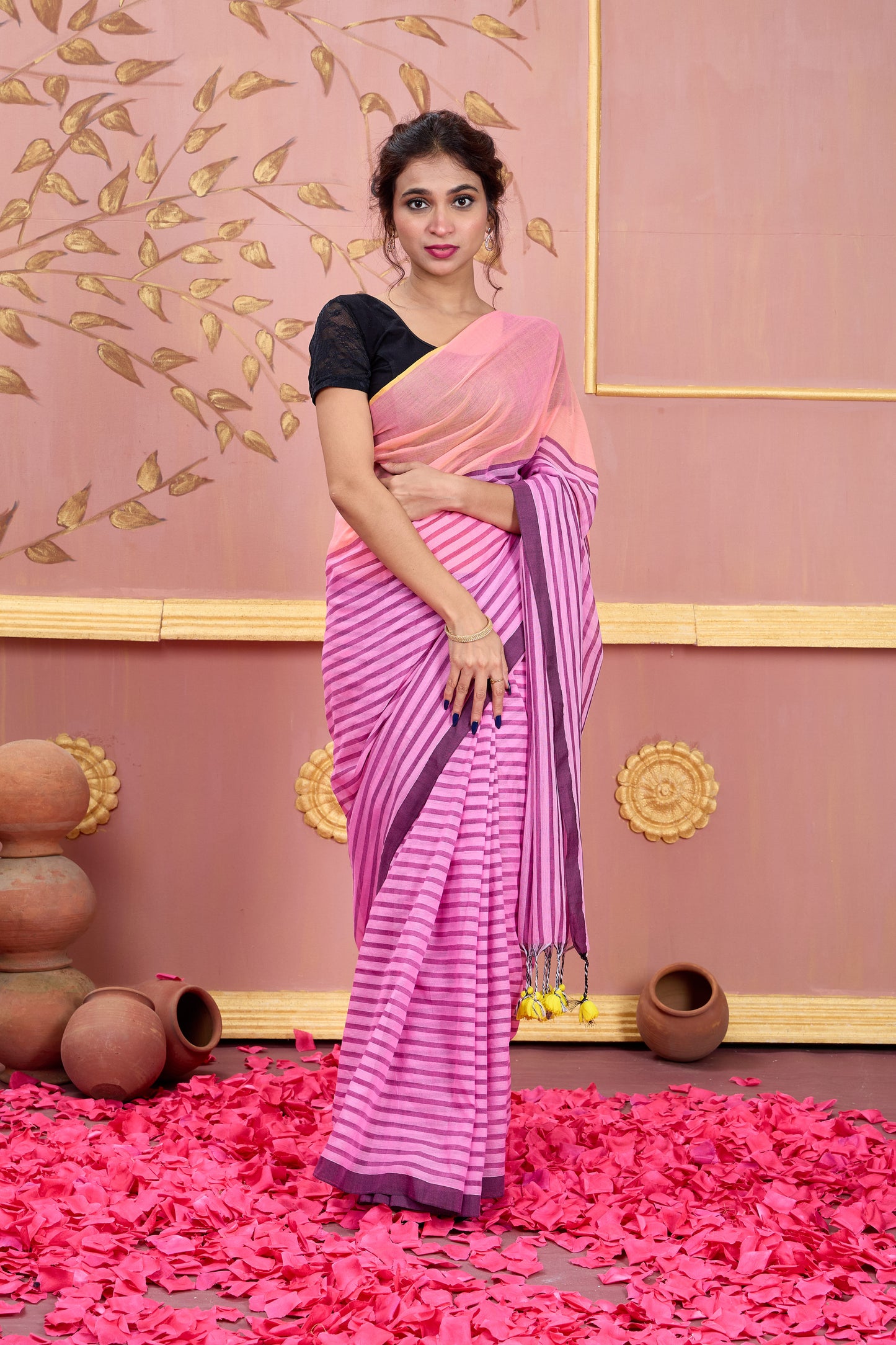 GULABI REKHA - MUL COTTON SAREE