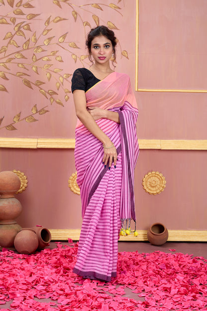 GULABI REKHA - MUL COTTON SAREE