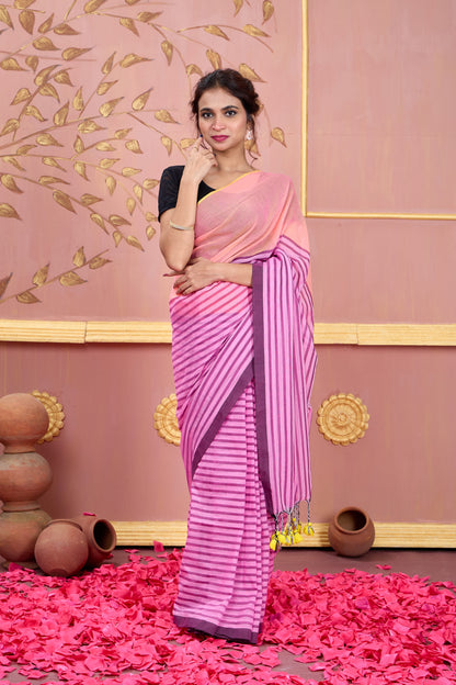 GULABI REKHA - MUL COTTON SAREE