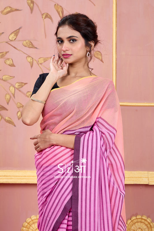 GULABI REKHA - MUL COTTON SAREE