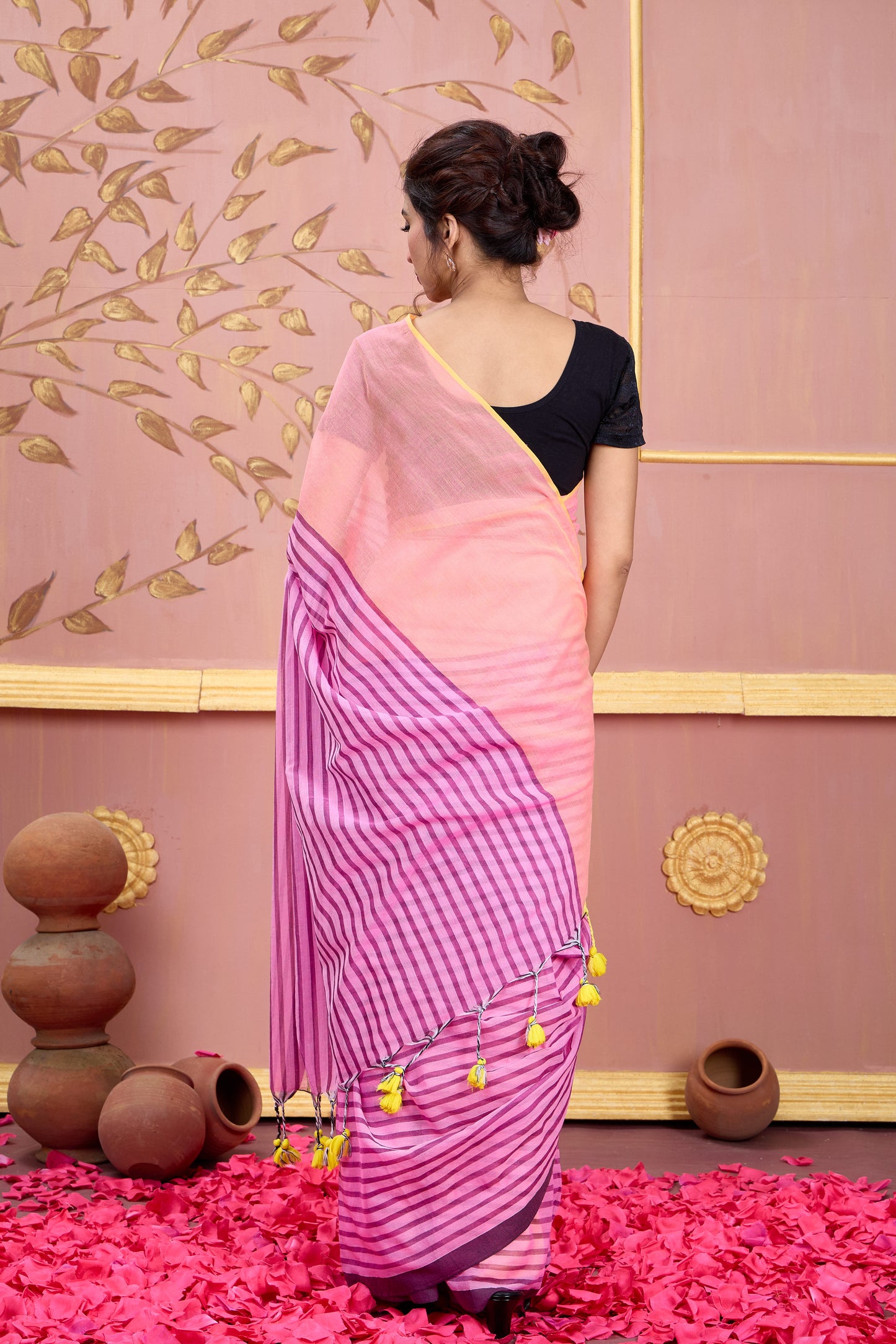 GULABI REKHA - MUL COTTON SAREE
