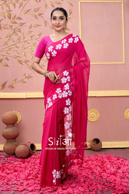 GULABI CHAMPA- MUL COTTON SAREE