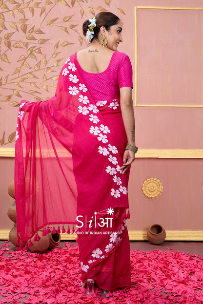 GULABI CHAMPA- MUL COTTON SAREE