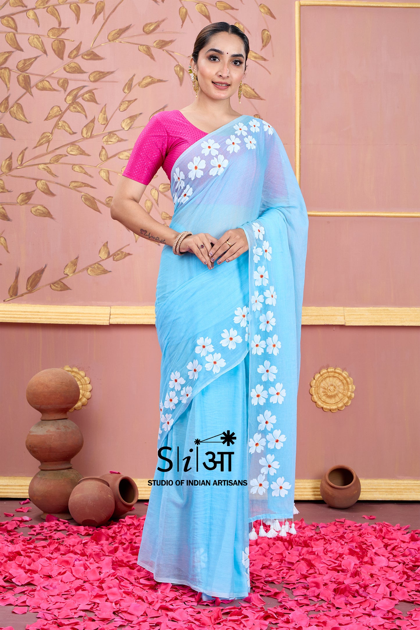 AASMANI CHAMPA - MUL COTTON SAREE