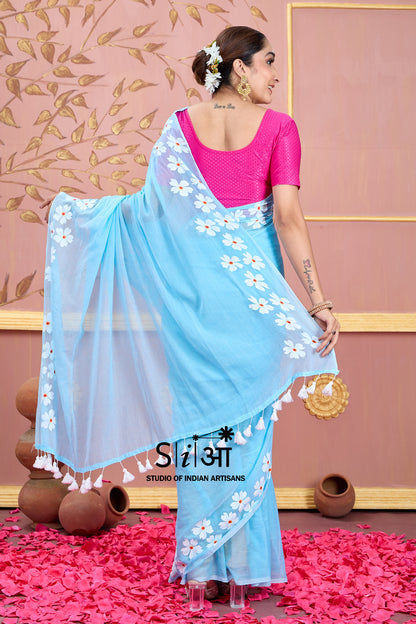 AASMANI CHAMPA - MUL COTTON SAREE