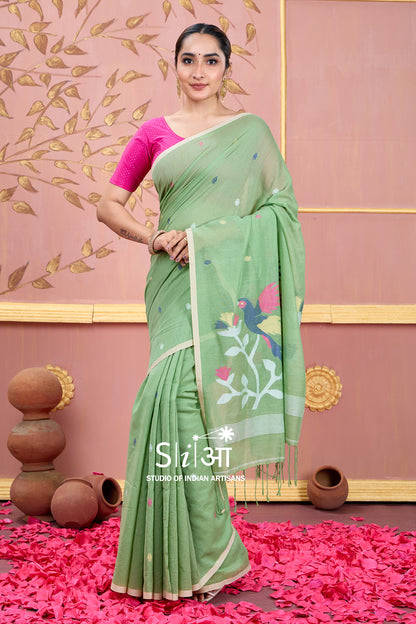 SPRING MEADOW - MUL COTTON SAREE