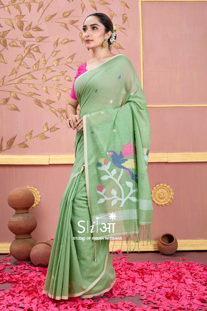 SPRING MEADOW - MUL COTTON SAREE
