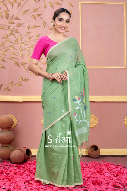 SPRING MEADOW - MUL COTTON SAREE