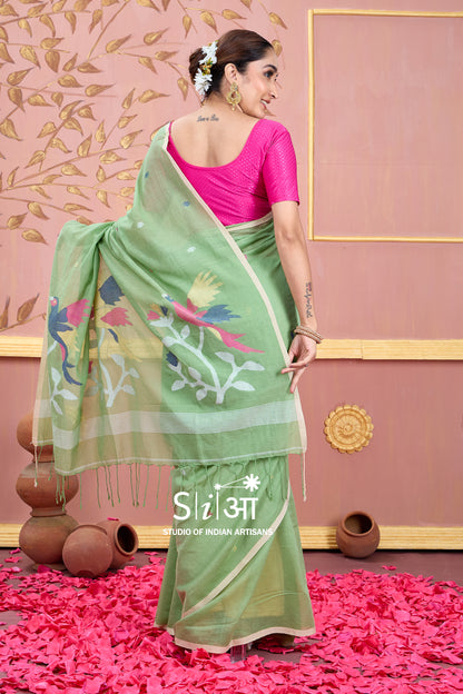 SPRING MEADOW - MUL COTTON SAREE